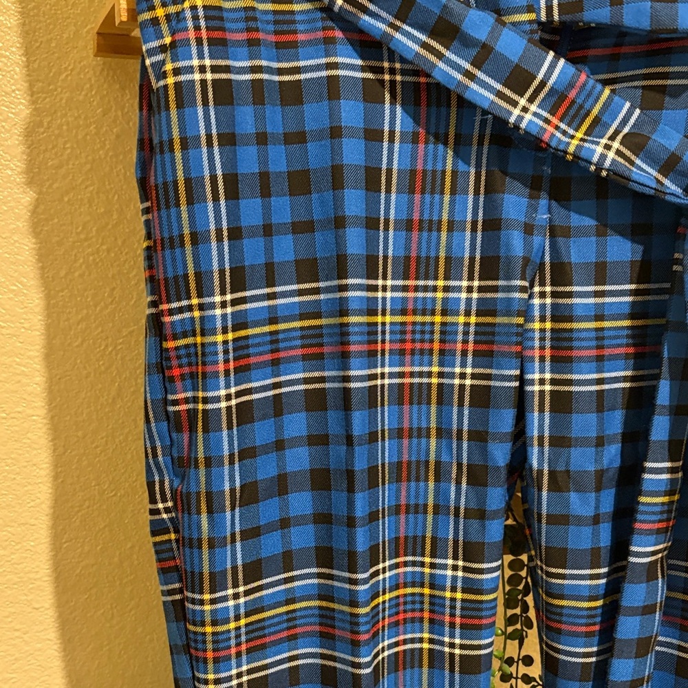 Zara Women’s Blue Plaid Cropped Pants - Picture 4 of 7